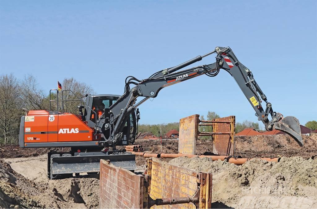 Atlas 175 W Koparka kołowa wheeled excavator Ratiniai ekskavatoriai