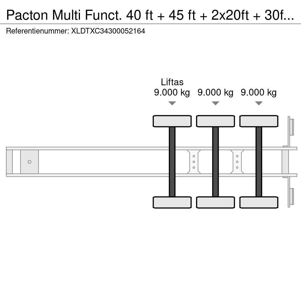 Pacton Multi Funct. 40 ft + 45 ft + 2x20ft + 30ft + High Konteinerių puspriekabės