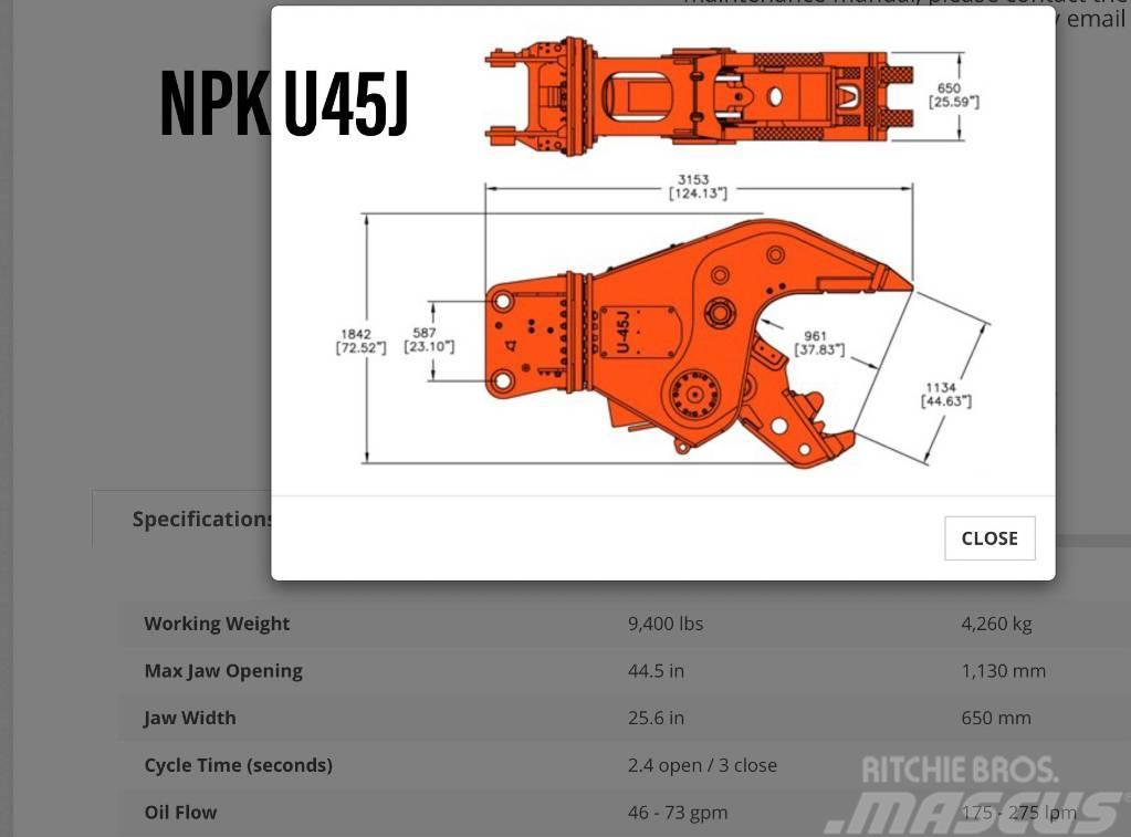 NPK U 45 JR Kiti naudoti statybos komponentai
