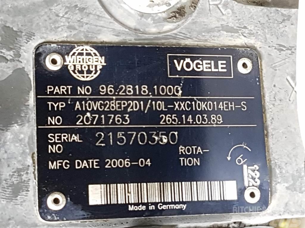 Vögele -Rexroth A10VG28EP2D1/10L-96.2818.1000-Drive pump Hidraulikos įrenginiai