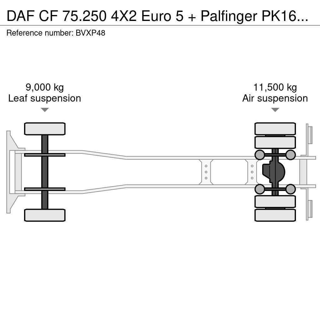 DAF CF 75.250 4X2 Euro 5 + Palfinger PK16502 D (Glas / Visureigiai kranai