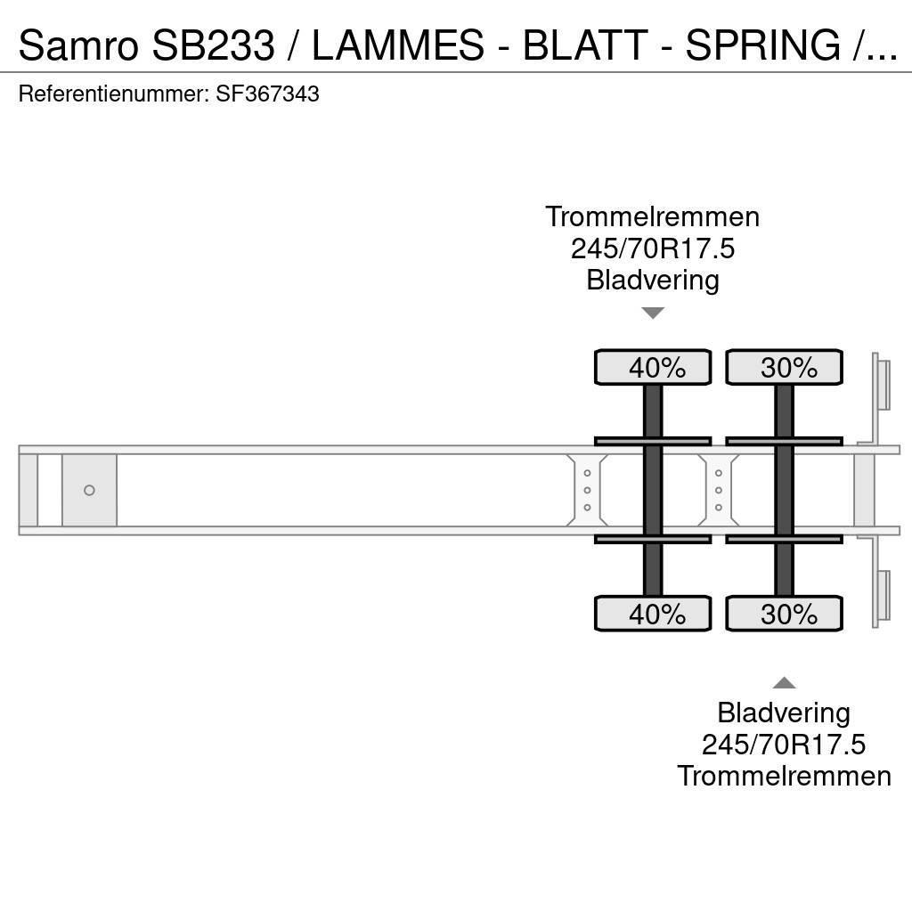 Samro SB233 / LAMMES - BLATT - SPRING / 8 WIELEN Žemo iškrovimo puspriekabės