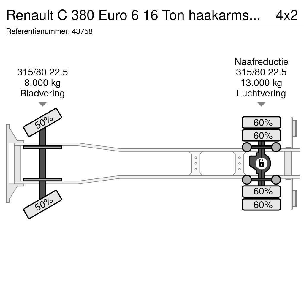 Renault C 380 Euro 6 16 Ton haakarmsysteem Sunkvežimiai su keliamuoju kabliu