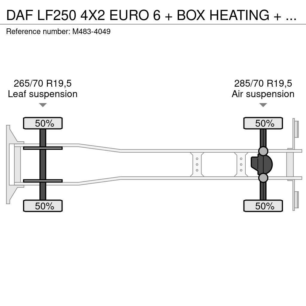 DAF LF250 4X2 EURO 6 + BOX HEATING + LIFT 2000 KG. Sunkvežimiai su dengtu kėbulu