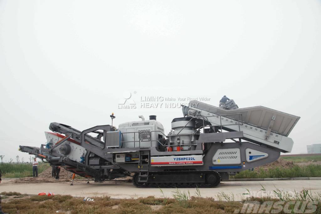 Liming Y3S2160 Mobile hydraulic Cone Crusher with Screen Mobilūs smulkintuvai