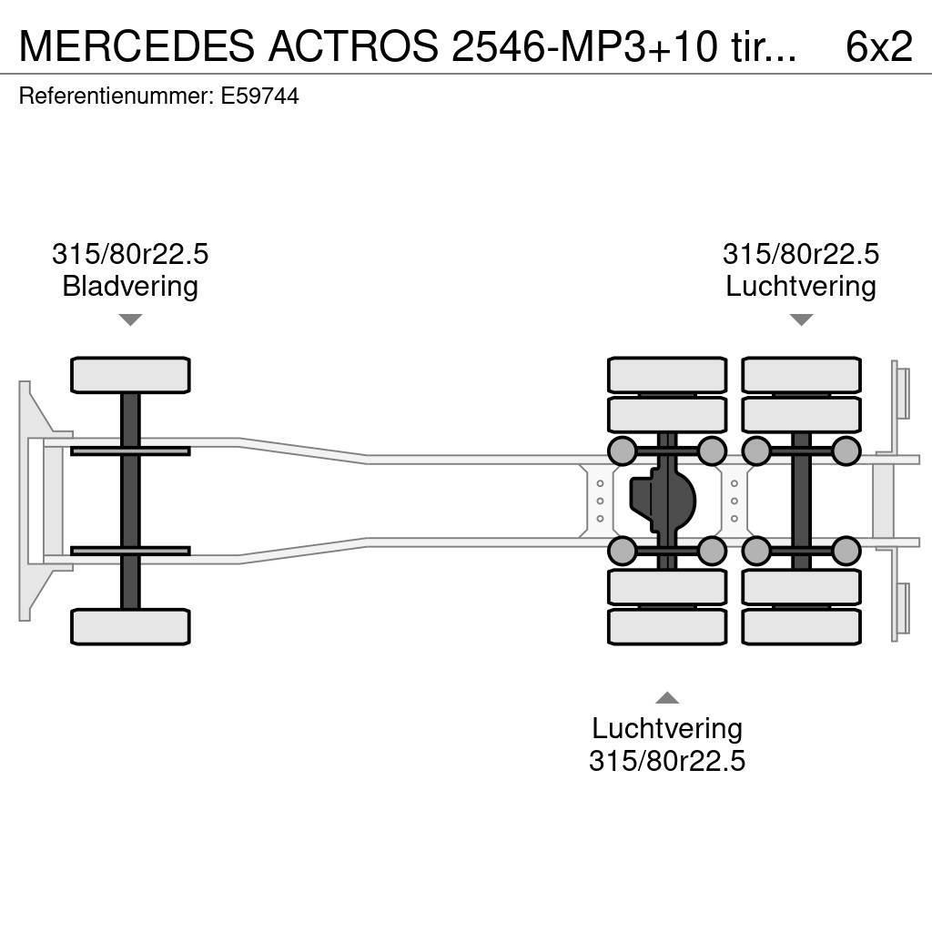 Mercedes-Benz ACTROS 2546-MP3+10 tires/pneus Konteinerių nuožulnaus pakėlimo ant platformos krautuvai