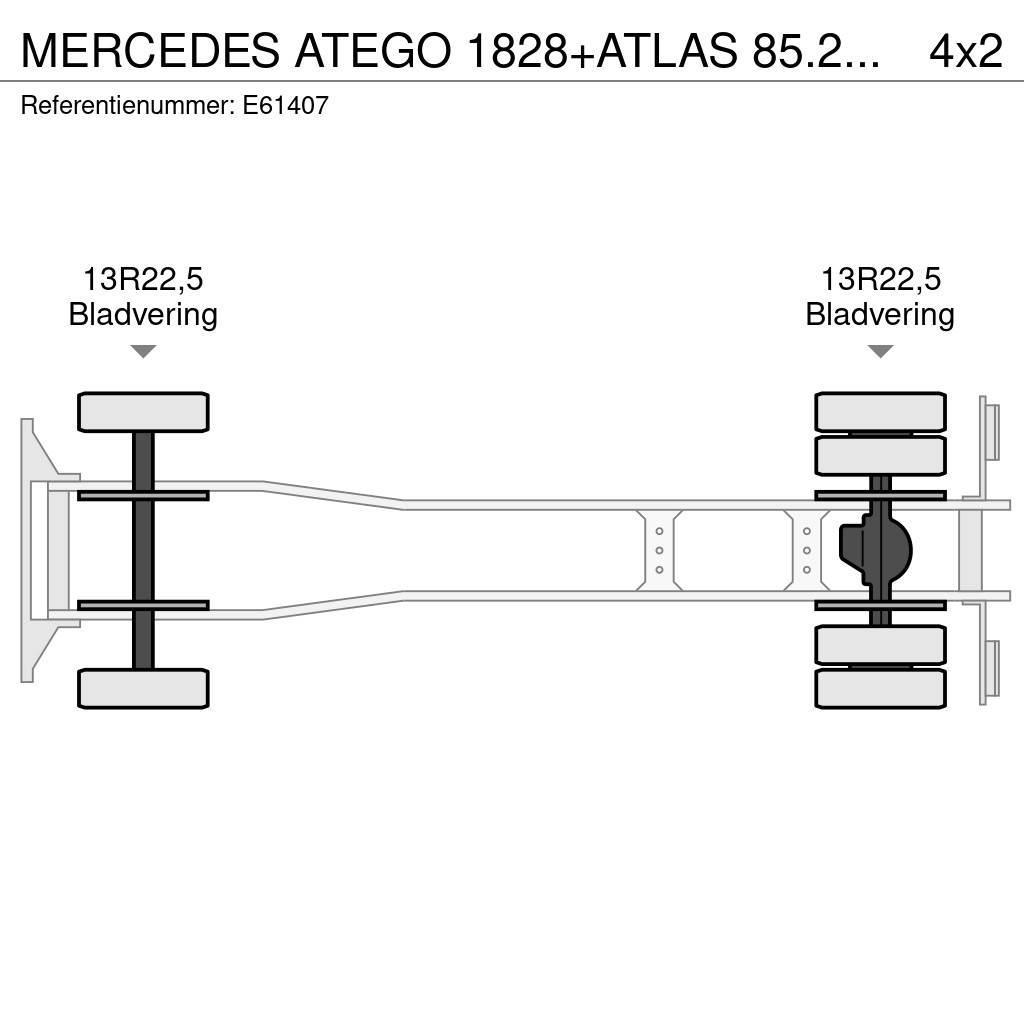 Mercedes-Benz ATEGO 1828+ATLAS 85.2+DALBY14T Konteinerių nuožulnaus pakėlimo ant platformos krautuvai