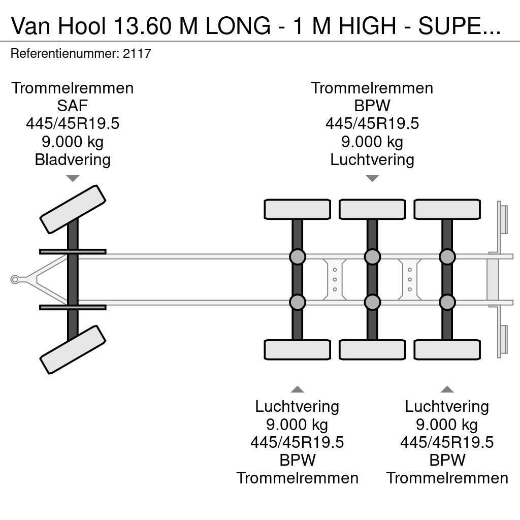 Van Hool 13.60 M LONG - 1 M HIGH - SUPER SINGLE TIRES - DRU Platformos / Pakrovimas iš šono