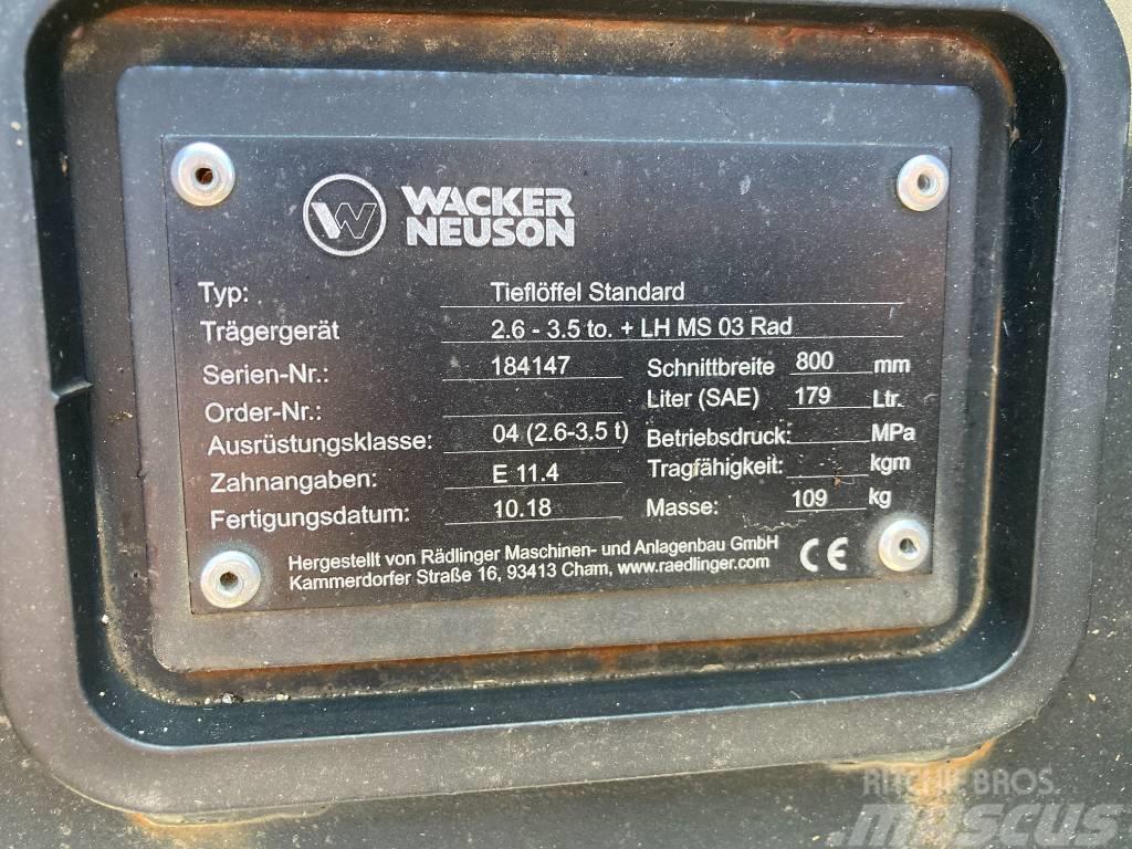 Wacker Neuson Tieflöffel 800mm MS03 Radlog Smulkinimo kaušai