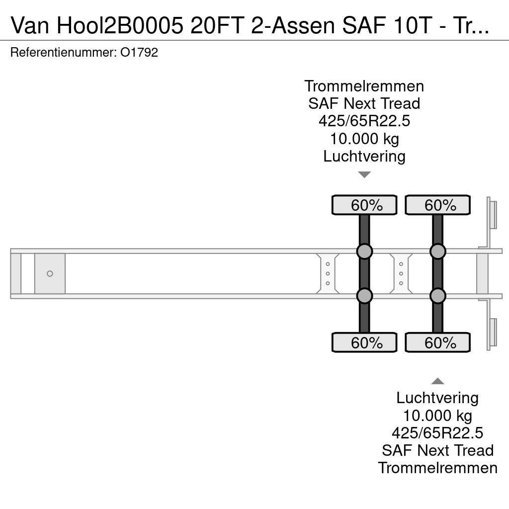 Van Hool 2B0005 20FT 2-Assen SAF 10T - Trommelremmen - Ferr Konteinerių puspriekabės