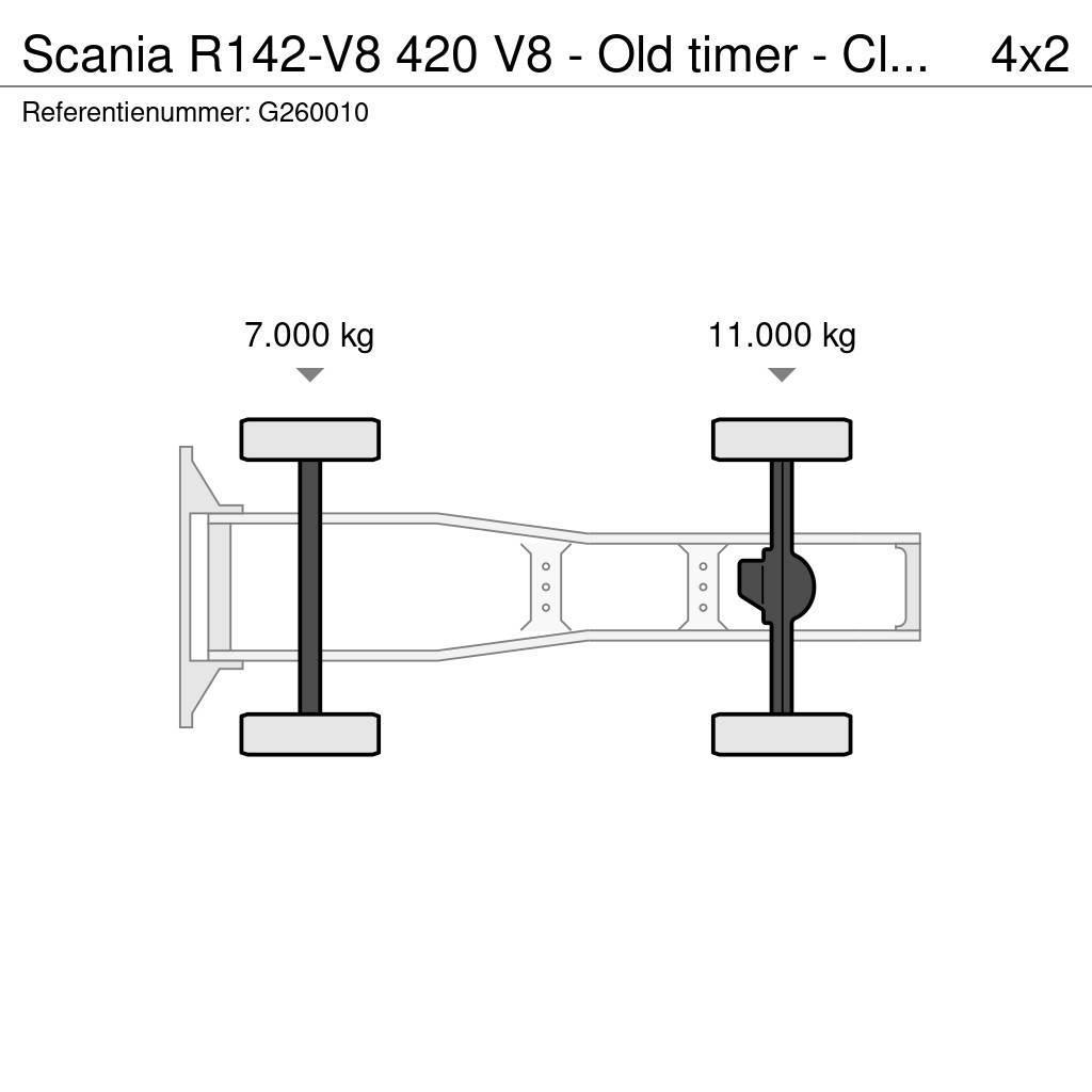 Scania R142-V8 420 V8 - Old timer - Clean chassis/cab/int Naudoti vilkikai