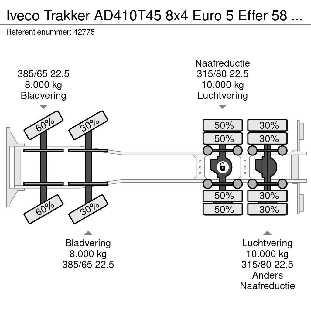 Iveco Trakker AD410T45 8x4 Euro 5 Effer 58 Tonmeter Visureigiai kranai