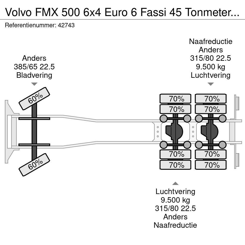 Volvo FMX 500 6x4 Euro 6 Fassi 45 Tonmeter laadkraan Platformos/ Pakrovimas iš šono