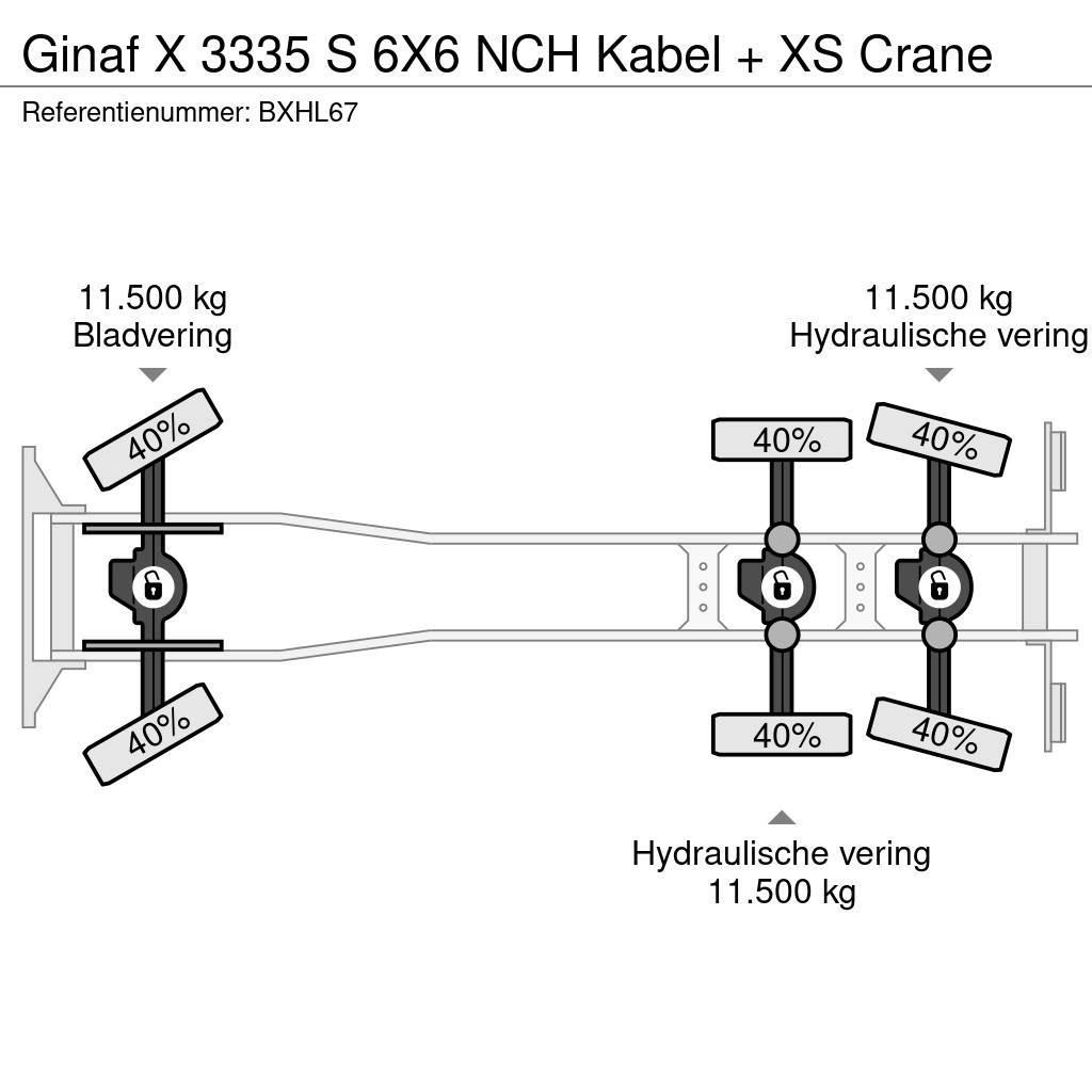Ginaf X 3335 S 6X6 NCH Kabel + XS Crane Sunkvežimiai su keliamuoju kabliu