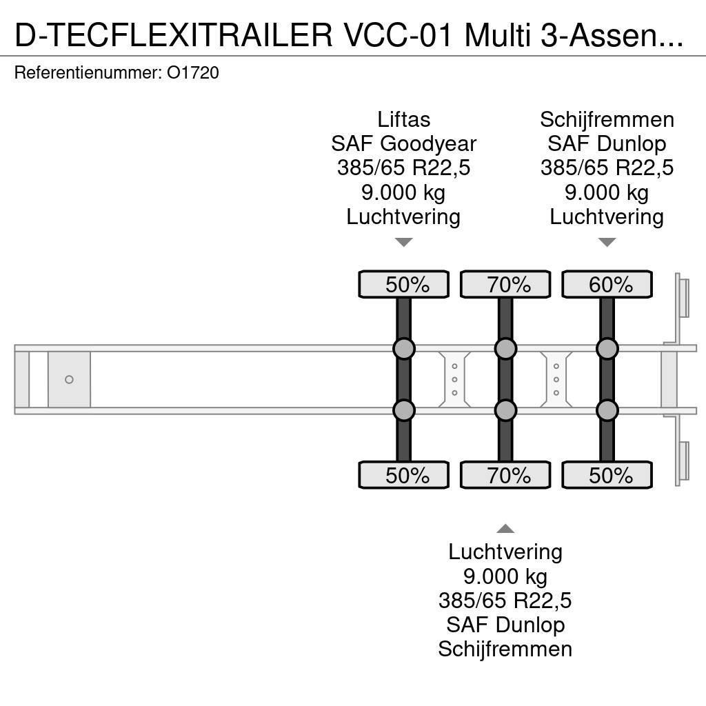 D-tec FLEXITRAILER VCC-01 Multi 3-Assen SAF - Schijfremm Konteinerių puspriekabės