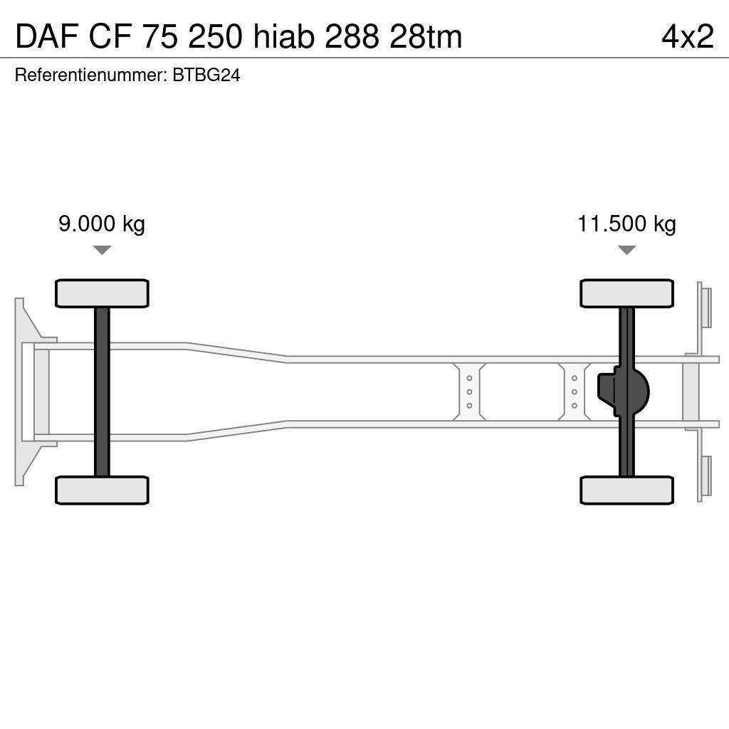 DAF CF 75 250 hiab 288 28tm Visureigiai kranai