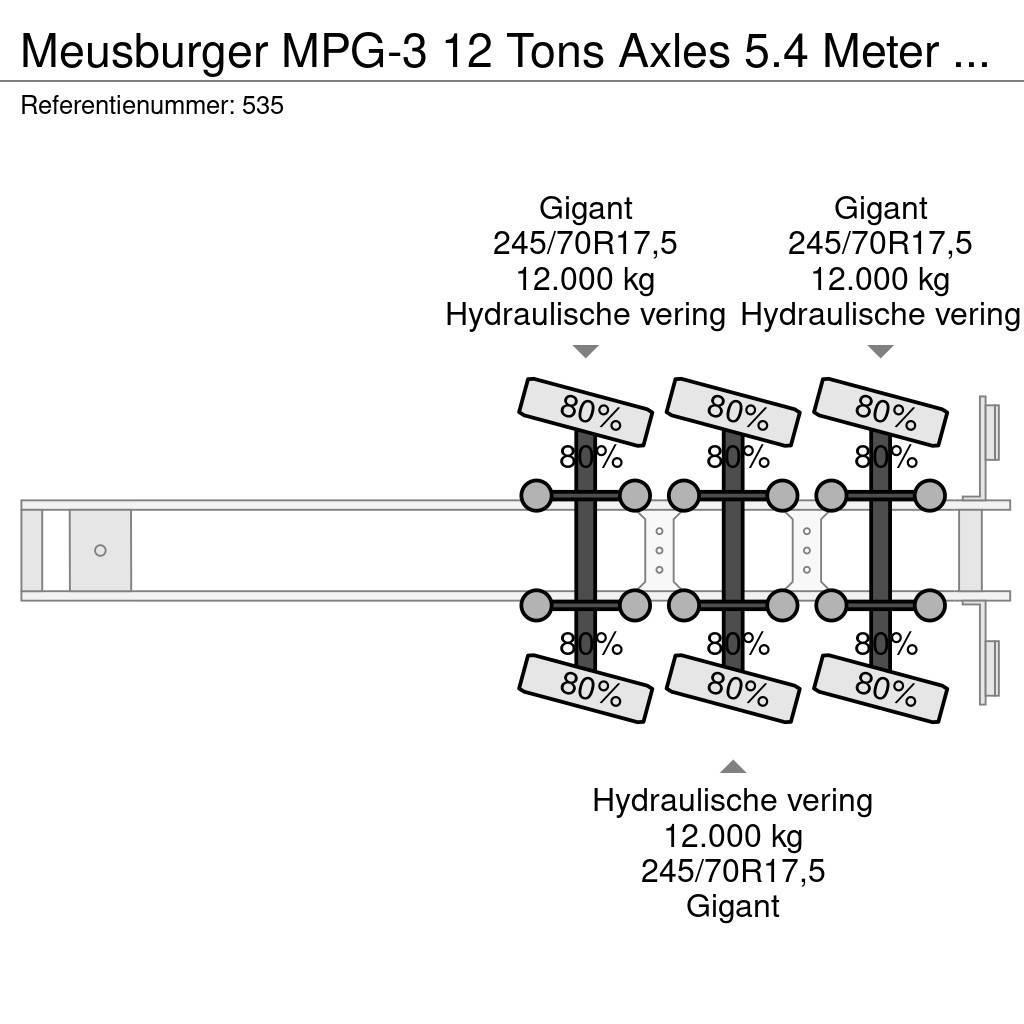 Meusburger MPG-3 12 Tons Axles 5.4 Meter extand. 4 Meter Exte Žemo iškrovimo puspriekabės