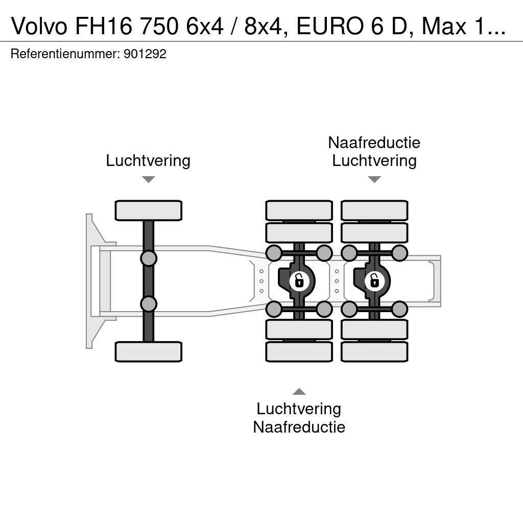 Volvo FH16 750 6x4 / 8x4, EURO 6 D, Max 150.000 kg, Reta Naudoti vilkikai