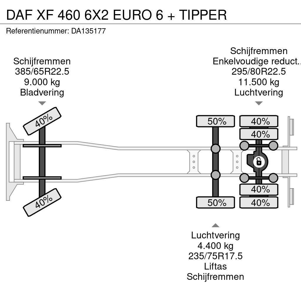 DAF XF 460 6X2 EURO 6 + TIPPER Savivarčių priekabų vilkikai