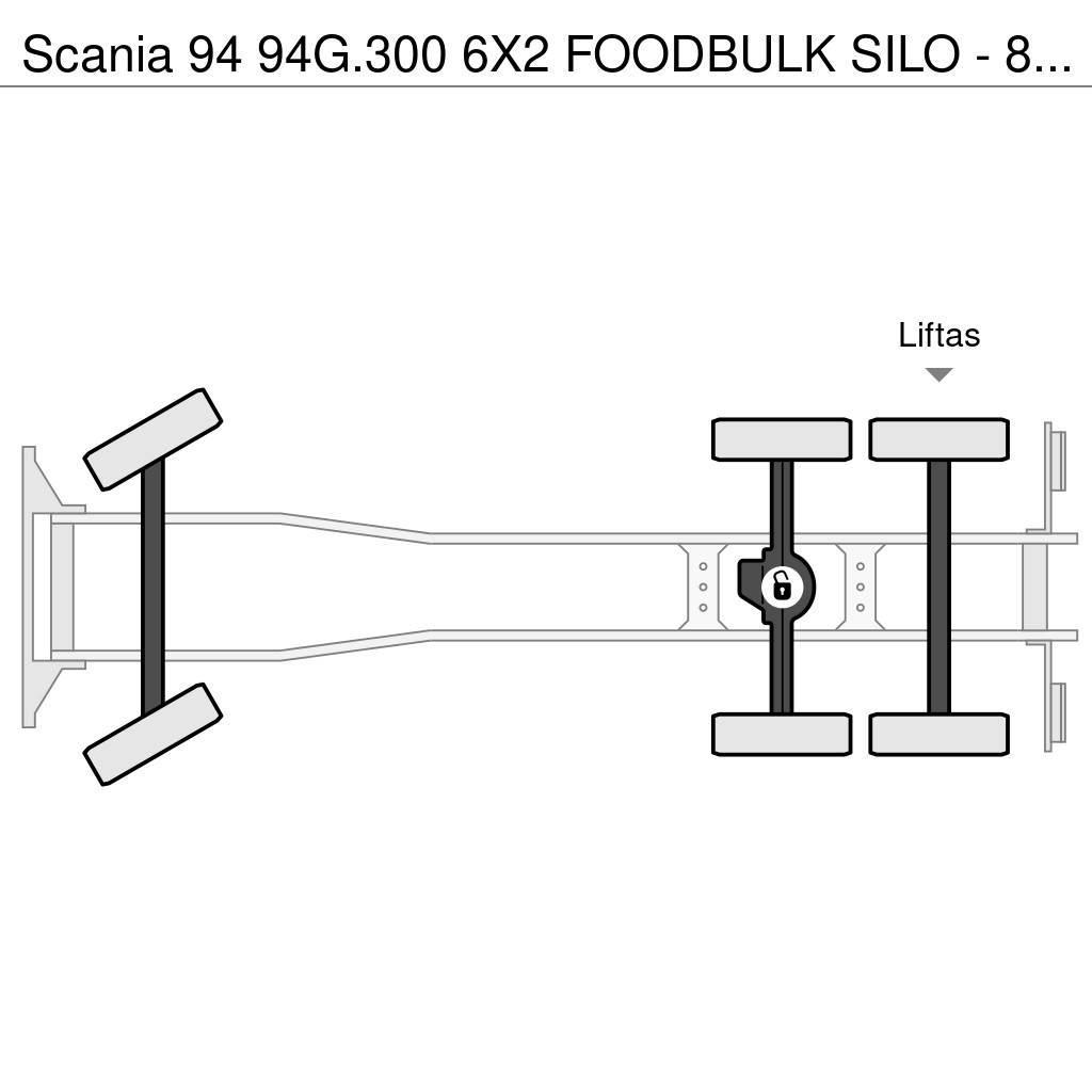 Scania 94 94G.300 6X2 FOODBULK SILO - 8 COMP. Automobilinės cisternos