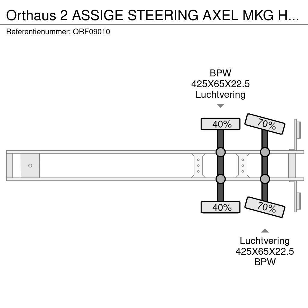 Orthaus 2 ASSIGE STEERING AXEL MKG HLK 330 VG CRANE Bortinių sunkvežimių priekabos su nuleidžiamais bortais