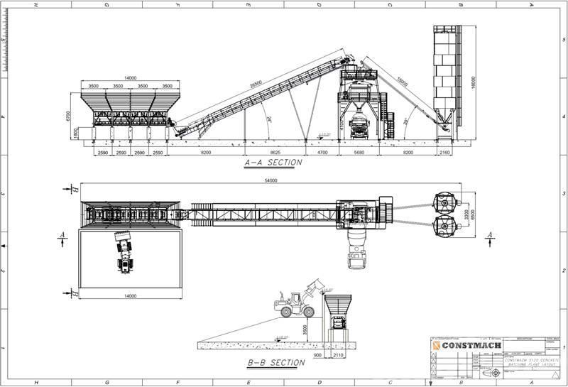 Constmach 120 M3/H Stationary Concrete Batching Plant Betono gamybos agregatai