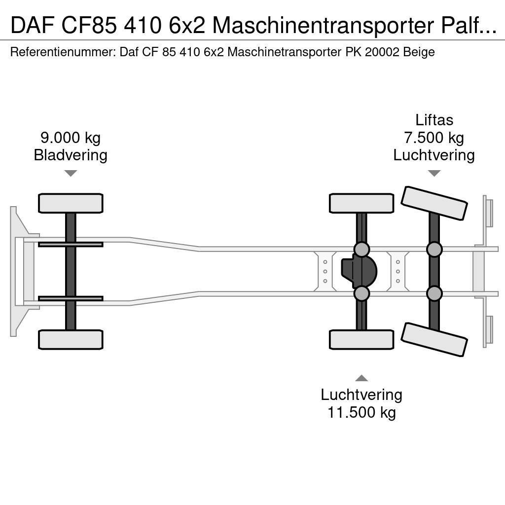 DAF CF85 410 6x2 Maschinentransporter Palfinger PK 200 Autovežiai