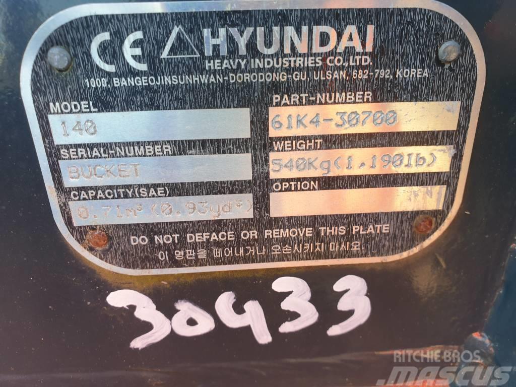 Hyundai Excavator Bucket, 61K4-30700, 140 Kaušai