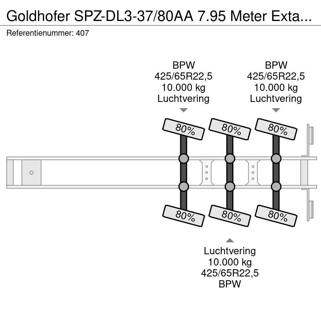 Goldhofer SPZ-DL3-37/80AA 7.95 Meter Extandable Powersteerin Bortinių sunkvežimių priekabos su nuleidžiamais bortais