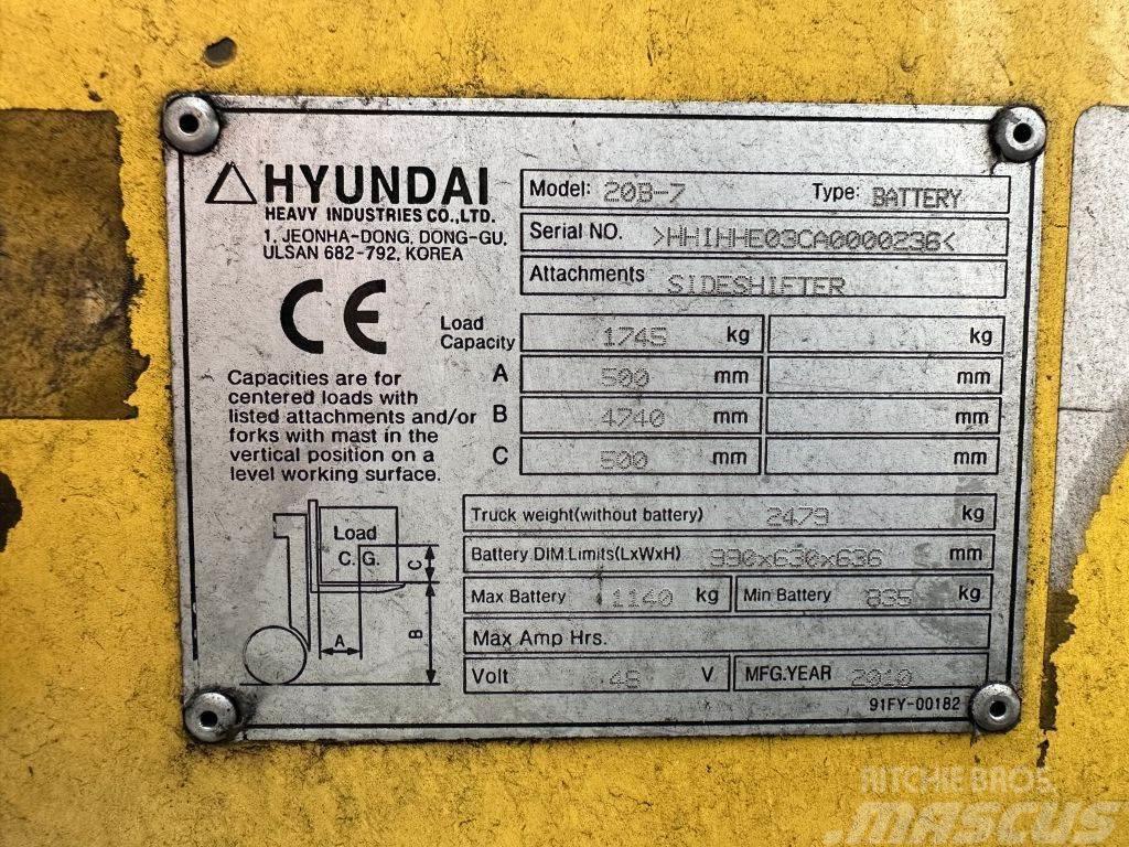 Hyundai 20 B 7 Elektriniai šakiniai krautuvai