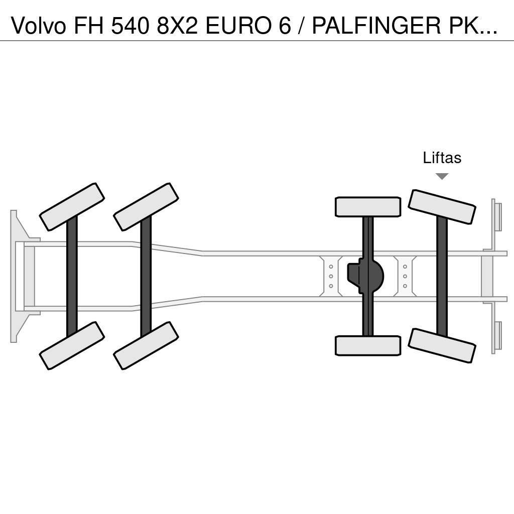 Volvo FH 540 8X2 EURO 6 / PALFINGER PK 92002 KRAAN + FLY Visureigiai kranai