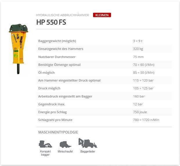 Indeco HP 550 FS Hidrauliniai kūjai / Trupintuvai