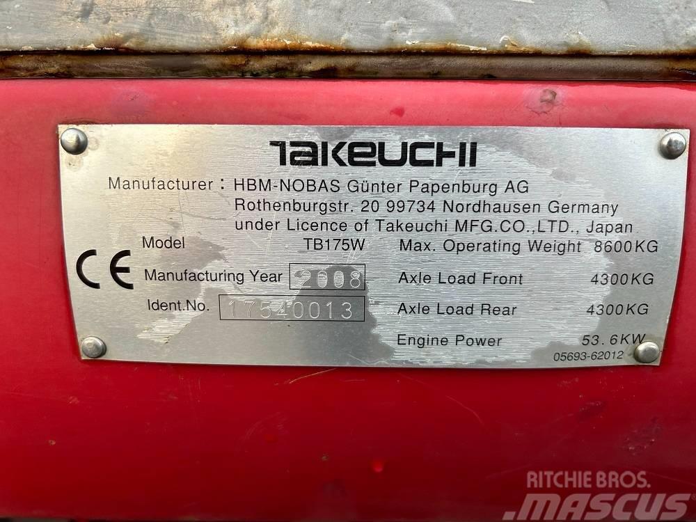Takeuchi TB175W Vidutinės galios ekskavatoriai 7-12 t