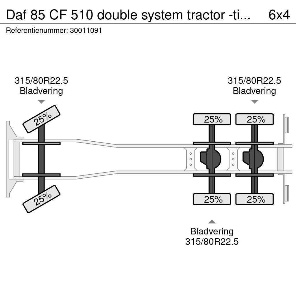 DAF 85 CF 510 double system tractor -tipper Konteinerių nuožulnaus pakėlimo ant platformos krautuvai