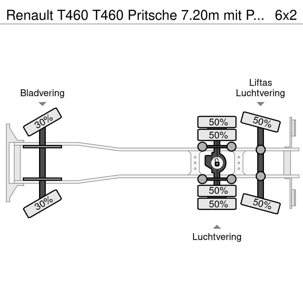 Renault T460 T460 Pritsche 7.20m mit Plane/Spriegel EU6 Priekabos su tentu