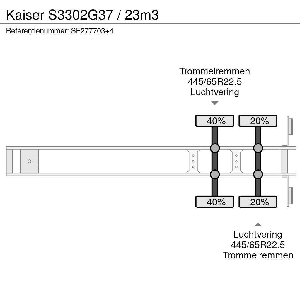 Kaiser S3302G37 / 23m3 Savivartės puspriekabės