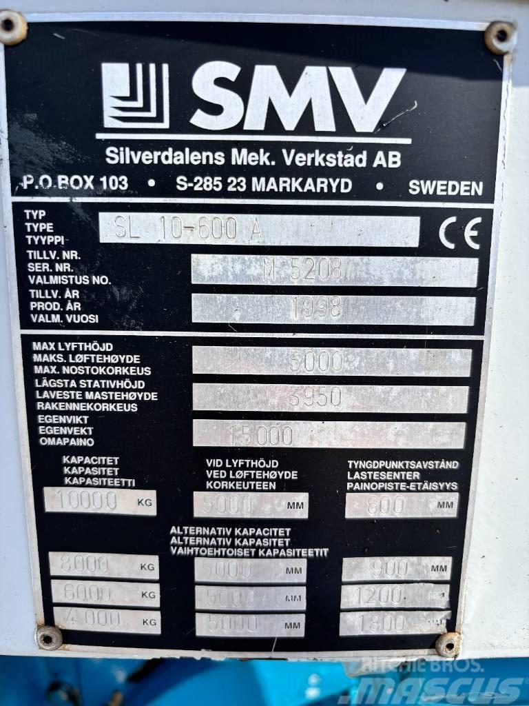SMV SL 10-600 A + extra counterweight 12t. capacity Dyzeliniai krautuvai