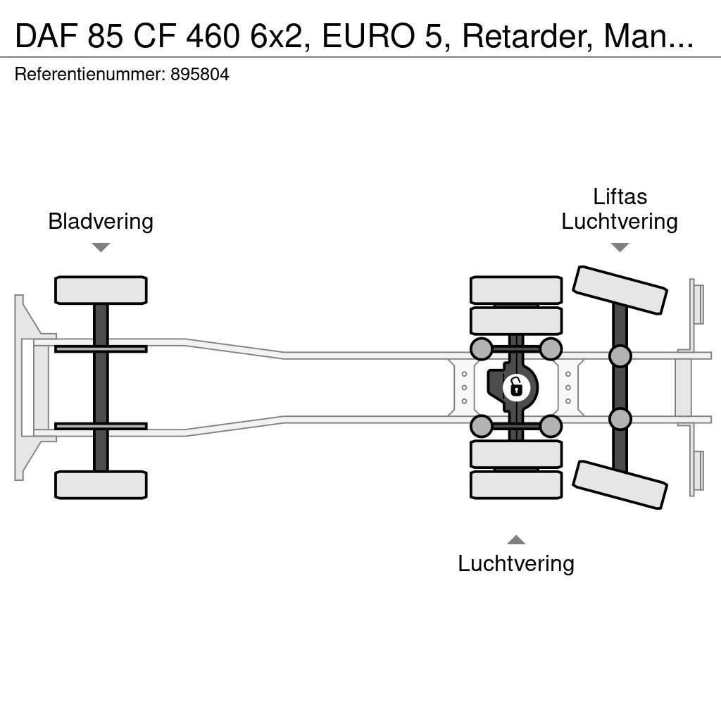 DAF 85 CF 460 6x2, EURO 5, Retarder, Manual, Fassi, Re Platformos/ Pakrovimas iš šono
