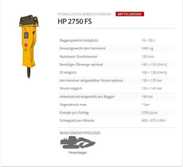 Indeco HP 2750 FS Hidrauliniai kūjai / Trupintuvai