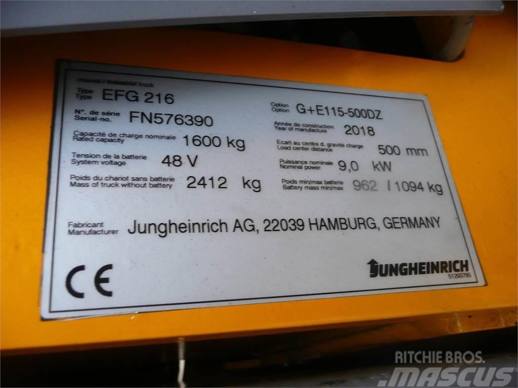 Jungheinrich EFG 216 500 DZ Elektriniai šakiniai krautuvai