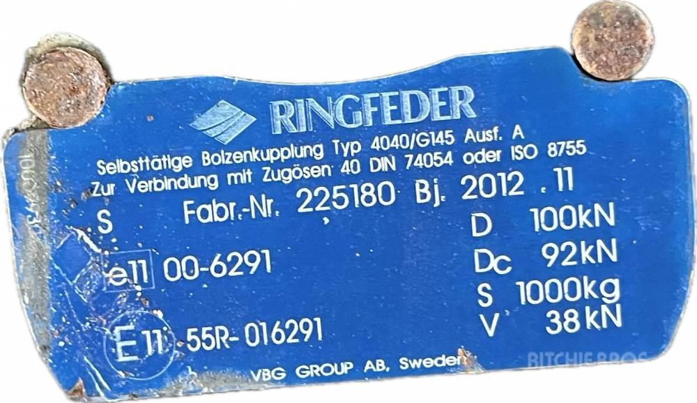 MAN TGL ZADNÍ PŘÍČKA SE ZÁVĚSEM RINGFEDER 4040/G145, 1 Kiti priedai