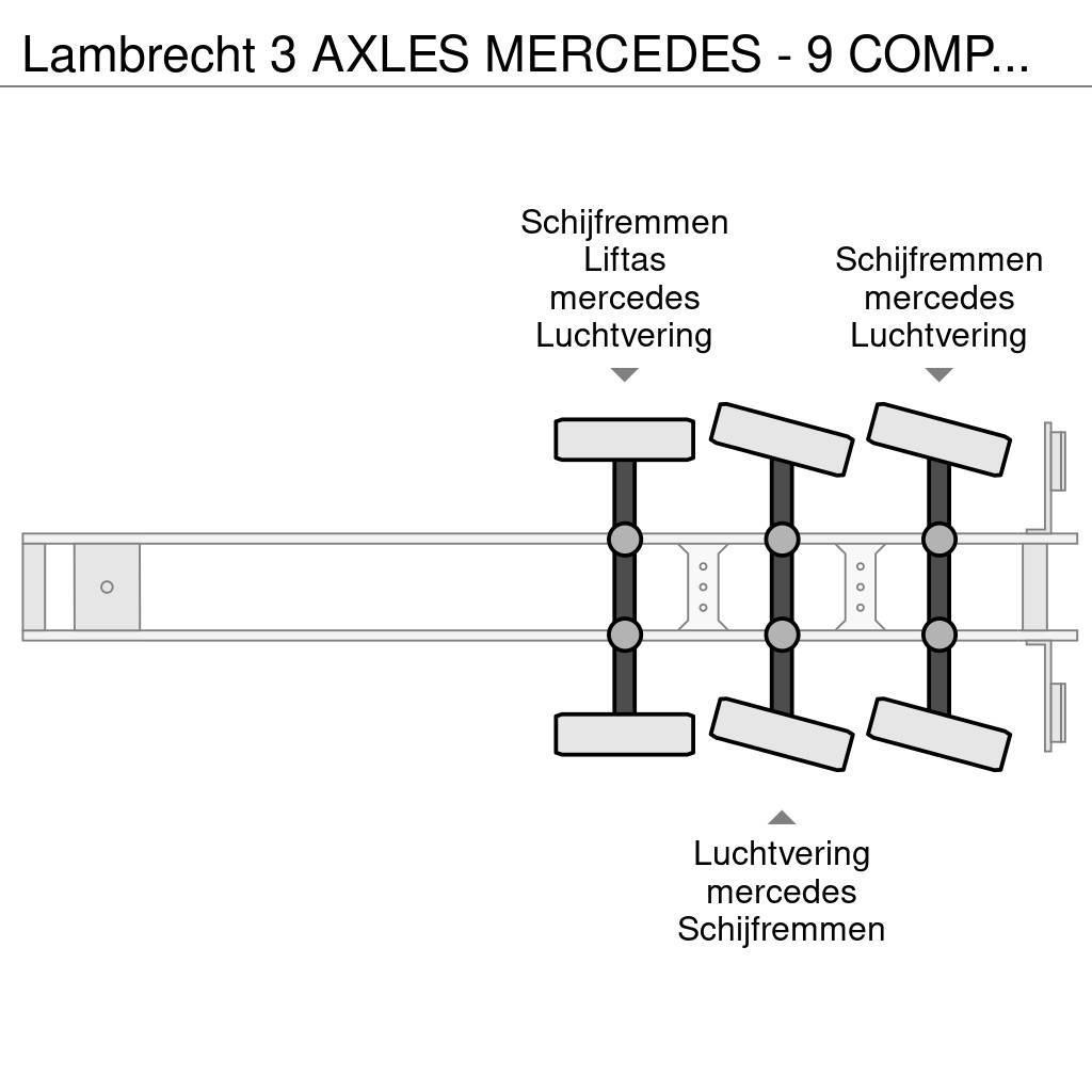  Lambrecht 3 AXLES MERCEDES - 9 COMPARTMENTS - FOOD Cisternos puspriekabės