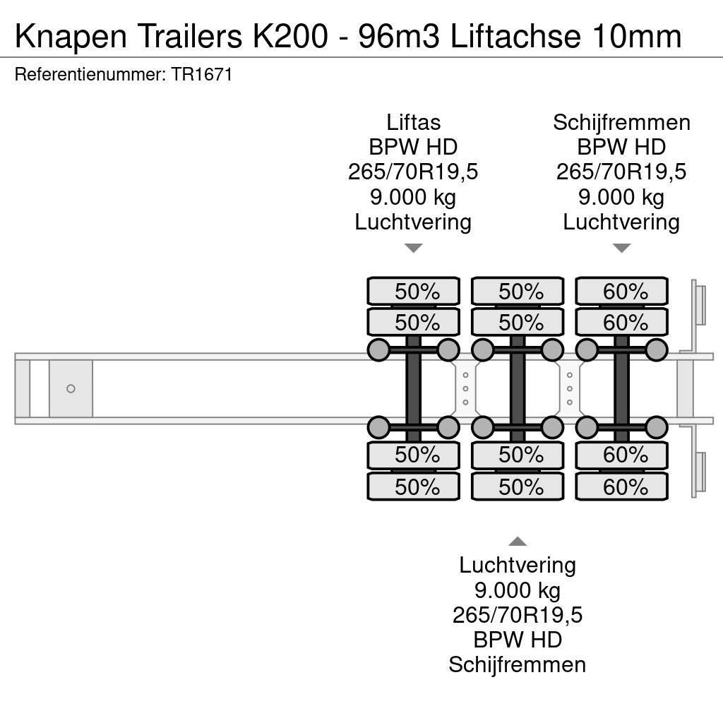 Knapen Trailers K200 - 96m3 Liftachse 10mm Puspriekabės su grindimis