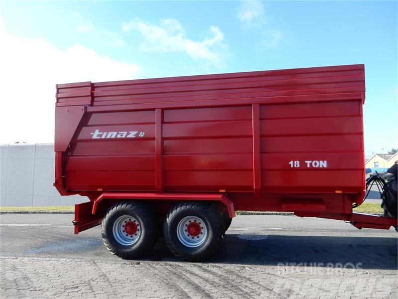 Tinaz 18 tons bagtipvogne med 50 cm ekstra sider Savivartės priekabos