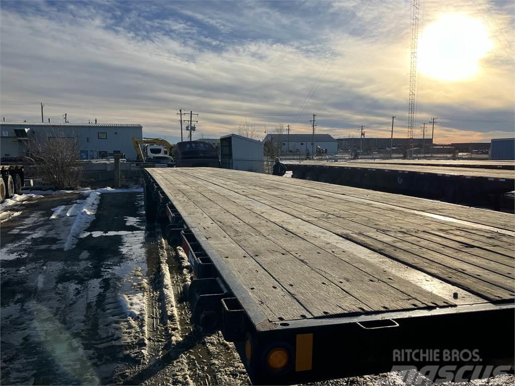 Doosan 53' Tridem Flat Deck/Highboy Bortinių sunkvežimių priekabos su nuleidžiamais bortais