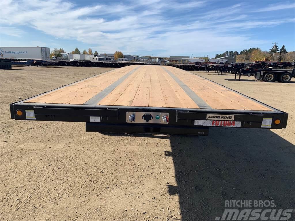 Lode King Tridem Flat Deck Bortinių sunkvežimių priekabos su nuleidžiamais bortais