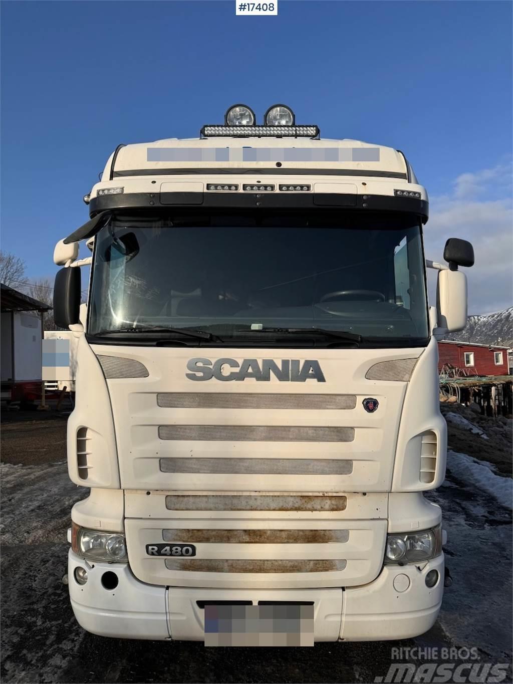 Scania R480 6x2 box truck w/ rear lift Sunkvežimiai su dengtu kėbulu