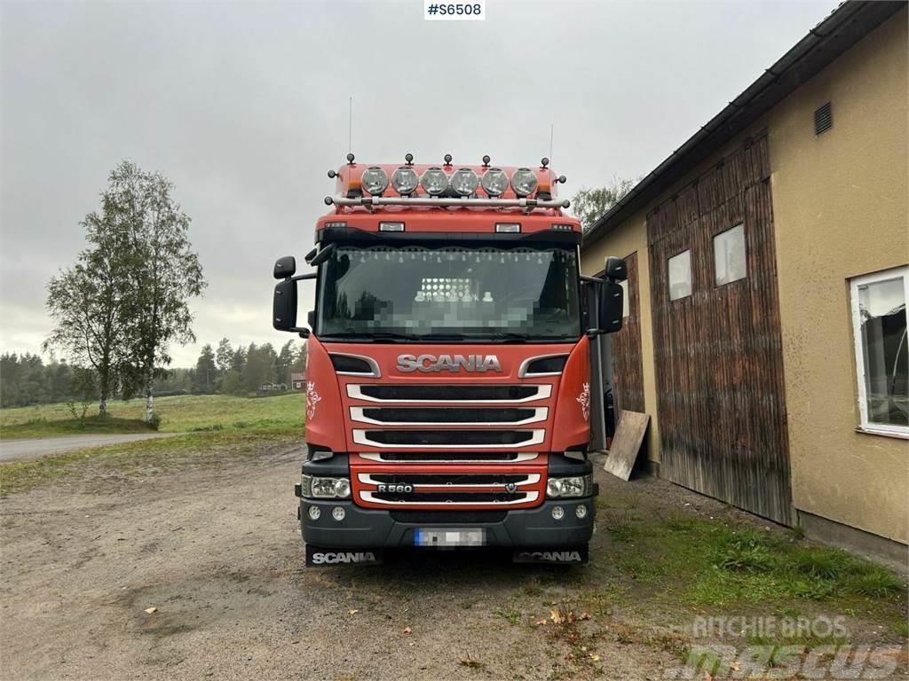 Scania R560 Timber Truck with trailer and crane Miškovežių vilkikai