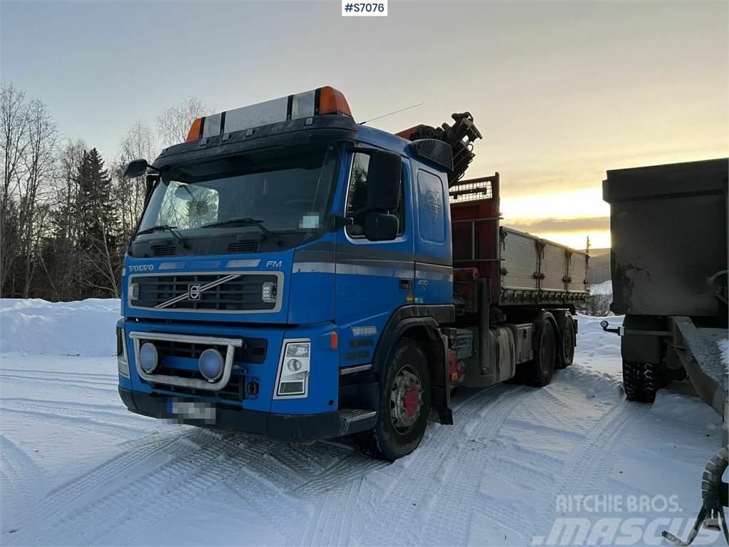 Volvo FM400 6*2 Crane Truck with tiltable flatbed + Palf Automobiliniai kranai