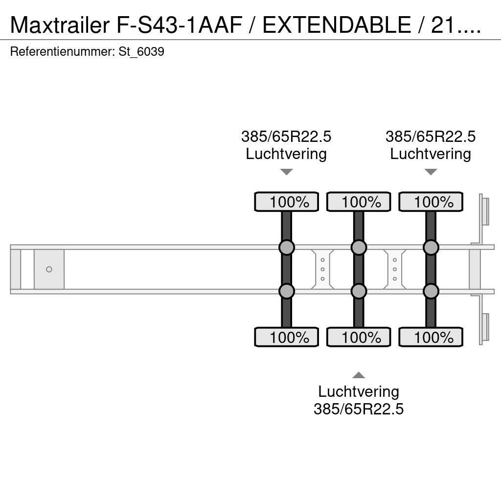 MAX Trailer F-S43-1AAF / EXTENDABLE / 21.10 mtr / TE KOOP - TE Kitos puspriekabės
